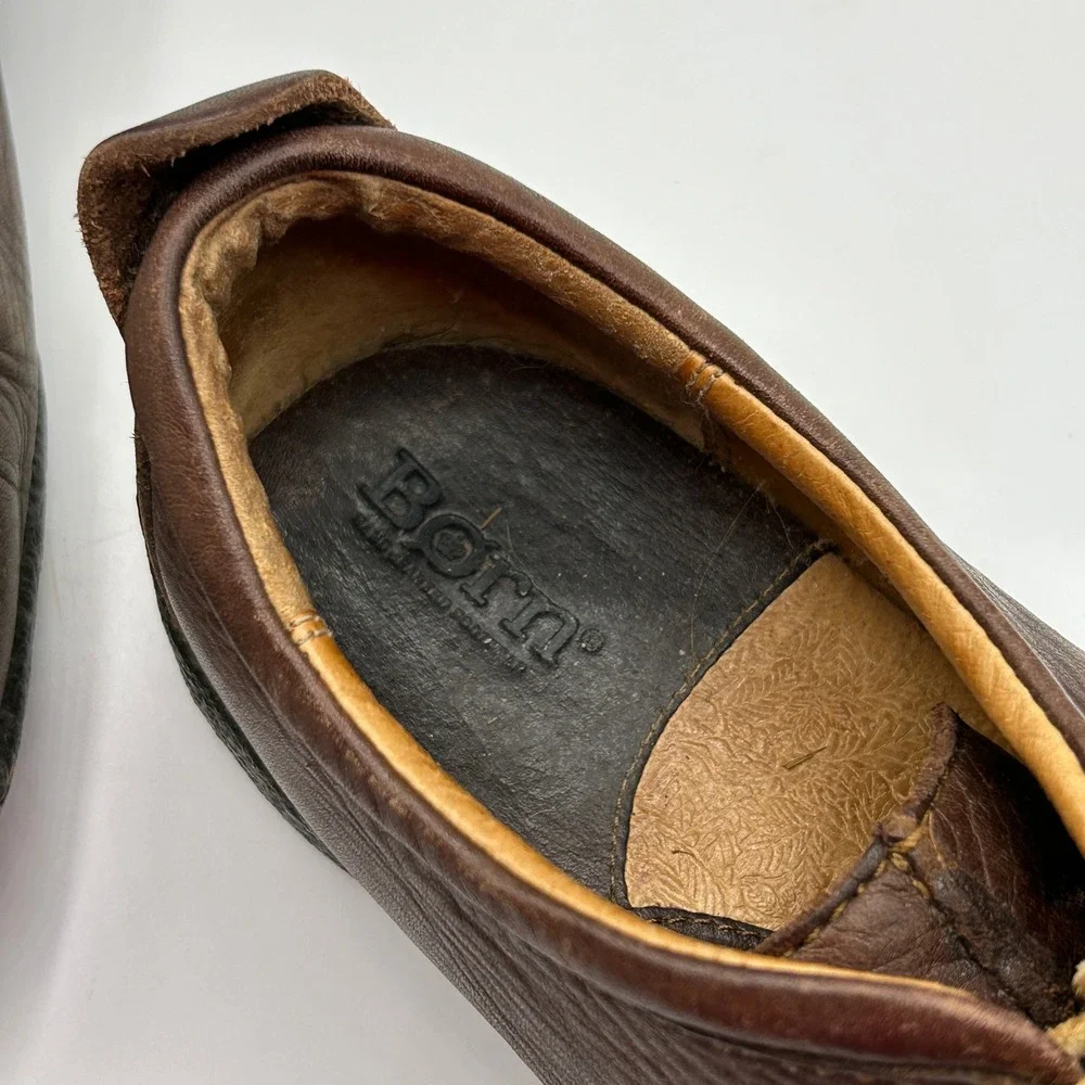 Born Brown Leather Comfort Oxford Shoes Mens 9.5 W6244 Hand Crafted Derby Rugged